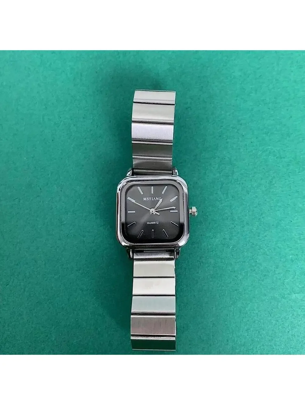 2000s Y2k style silver square watch. Classy sporty style watch. Stainless steel
